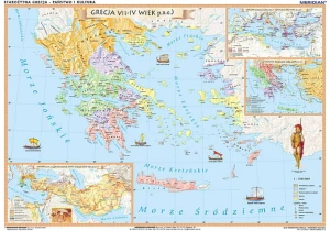 Starożytna Grecja -  VIII-IV w. p.n.e. - mapa ścienna