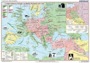 I Wojna Światowa - Europa, Bliski Wschód 1917-18, mapa ścienna
