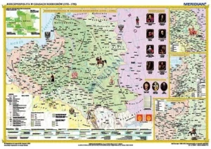 Rzeczpospolita rozbiory 1772-1795, mapa ścienna