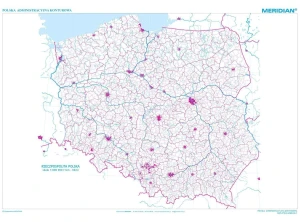 Administracyjna mapa Polski - konturowa, ćwiczeniowa