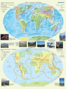       Świat - geologia i tektonika - mapa ścienna