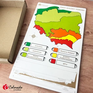 Mapa  Polski – pasy rzeźby terenu