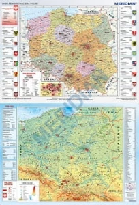 DUO Mapa administracyjna Polski / Polska fizyczna z elementami ekologii