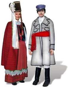 Polskie stroje ludowe  komplet 10 szt plansz 