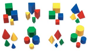 Mini bryły logiczne do klasyfikowania - 32 sztuki